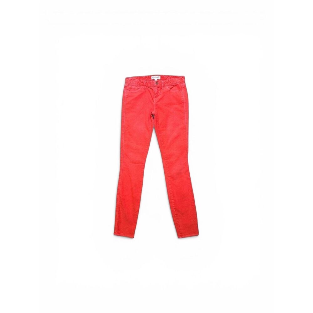 Madewell Corduroy Pants Women 25 Skinny Leg Red Trousers Office Academia Classic